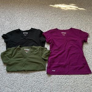3 Women’s Grey’s Anatomy Scrub Tops Size Medium